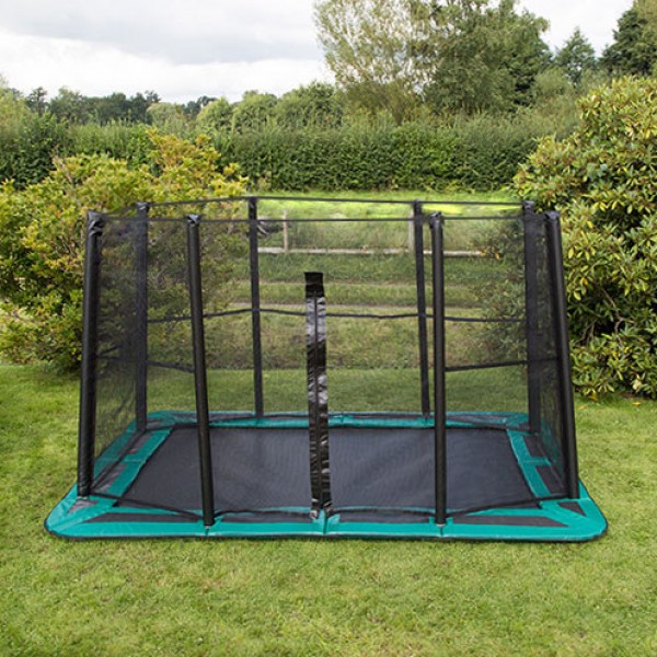 In Ground Trampoline Safety Enclosure, Rectangle Trampoline In Ground With Net