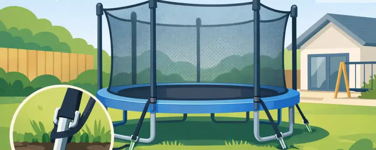 Trampoline Net Anchoring for Safer Backyard Play